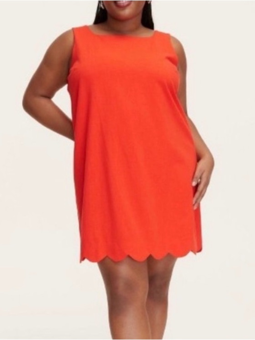 kate Spade ♠️ X Target Orangey Red Casual Dress with Scalloped Bottom
